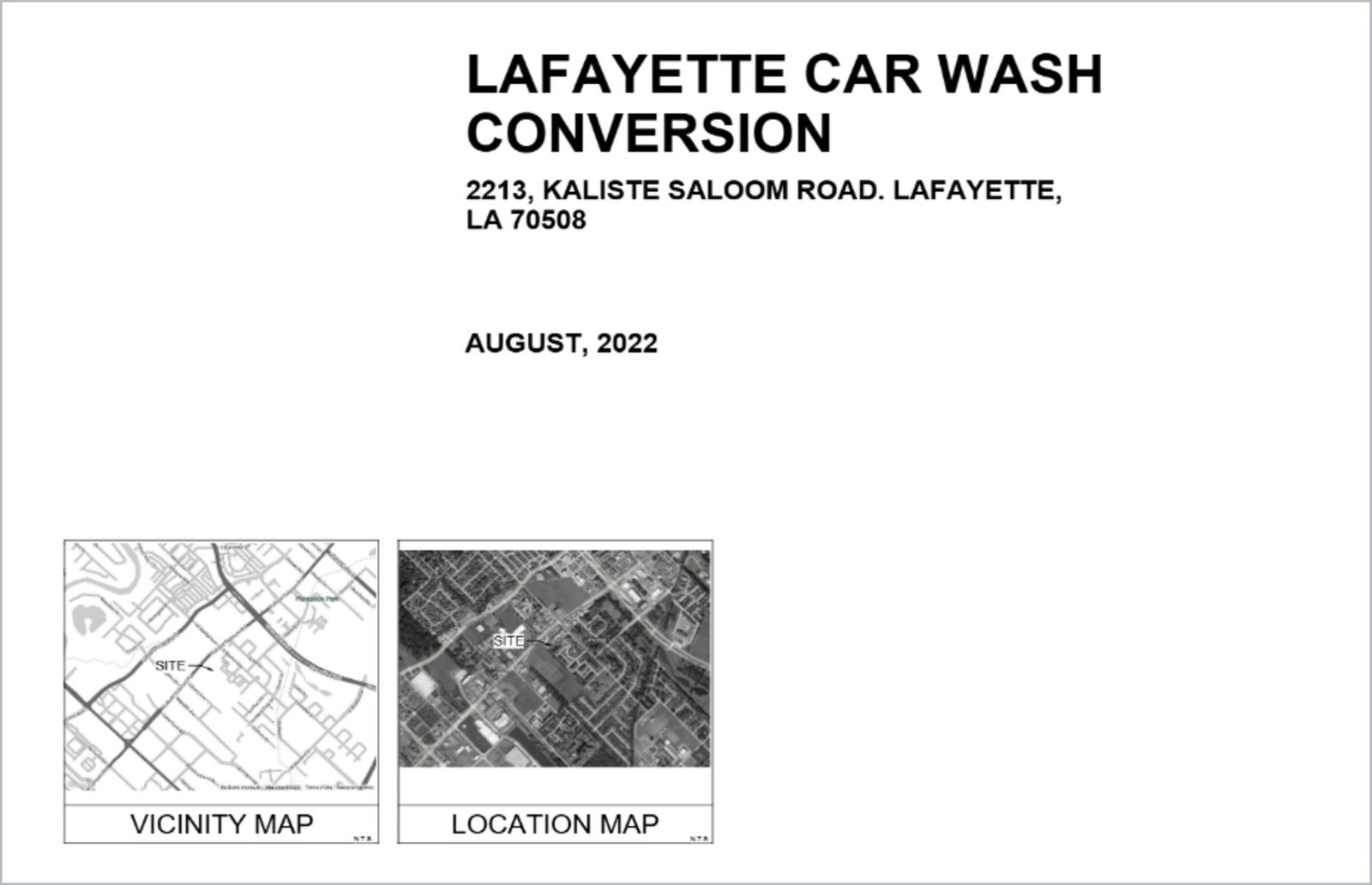 Roadside Car Wash Conversion — sheet 1